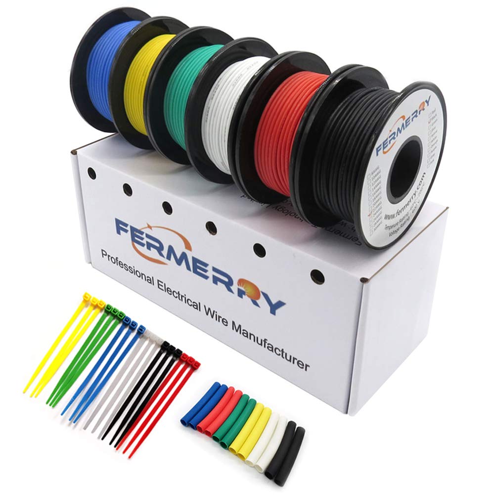 14 Gauge Silicone Electrical Wire 6 Colors 25ft Each C5967