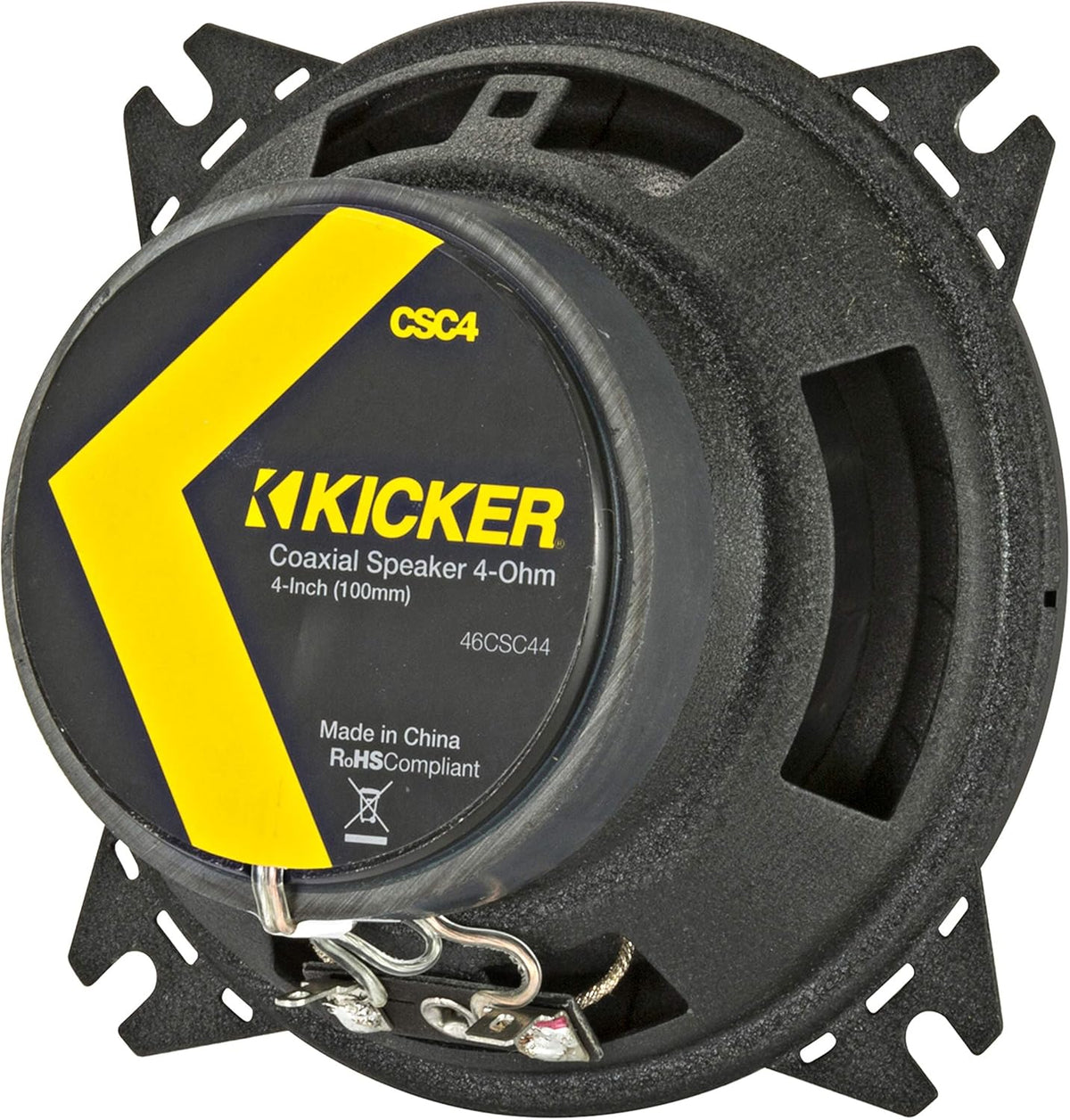4 Inch Car Audio Speaker with Woofers, Yellow (2 Pack) V790416