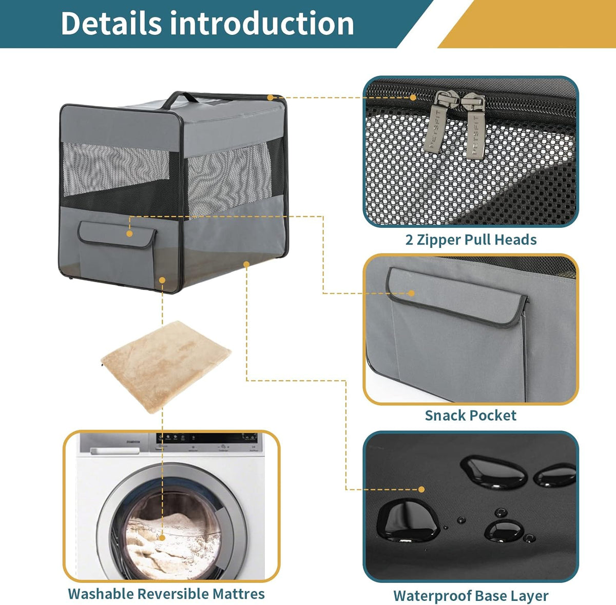 Collapsible Large Dog Travel Crate Y514493