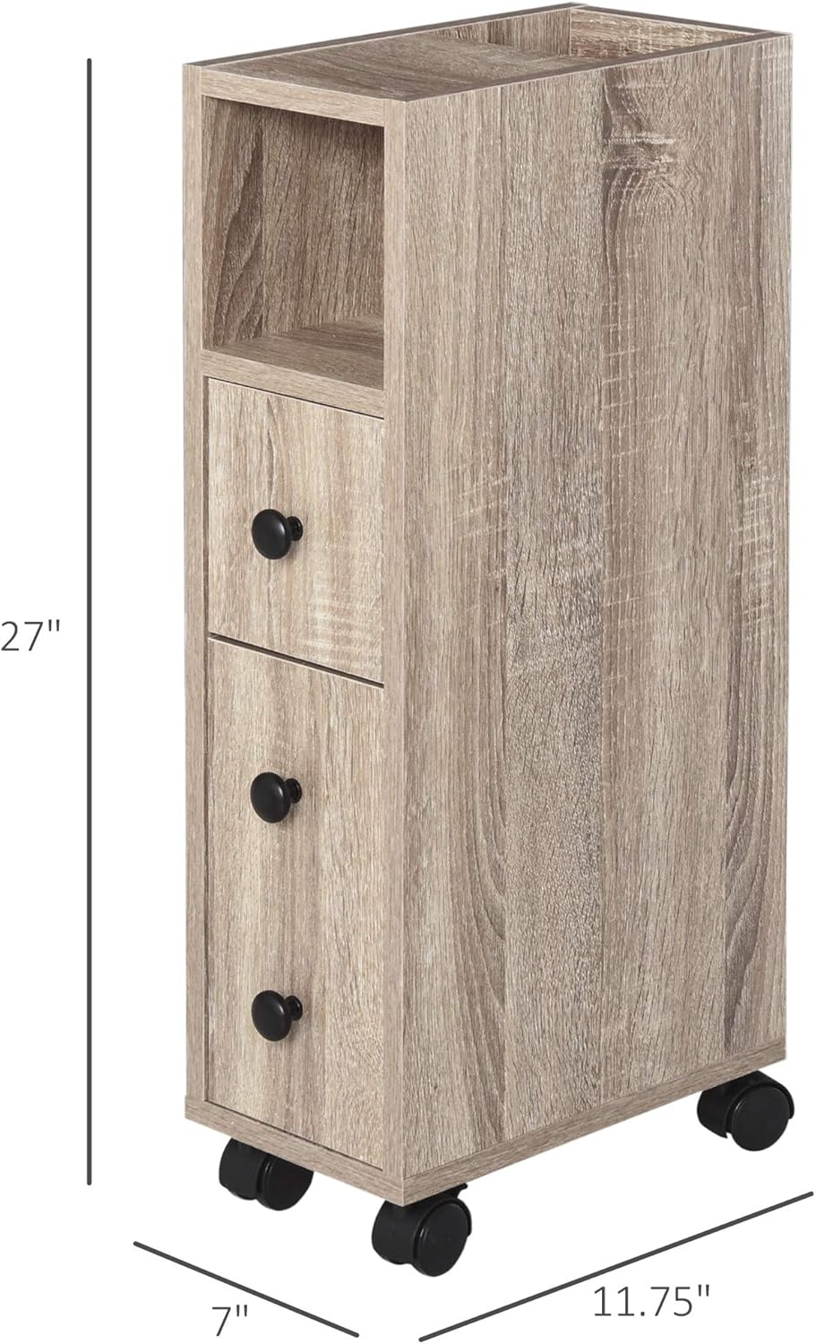 Freestanding Bathroom Cabinet with 4 Rolling Wheels K87452
