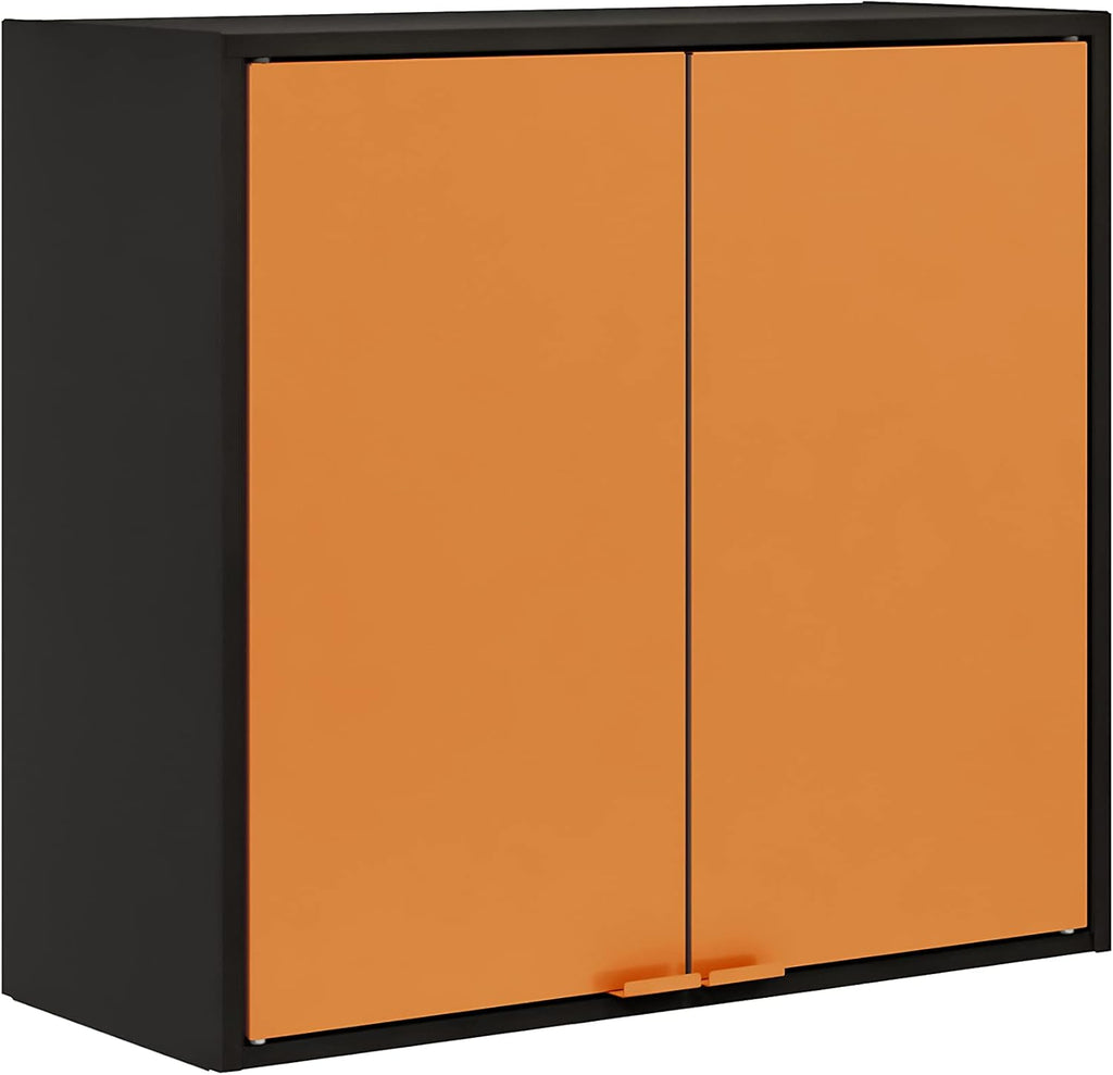 Two Doors Wall Steel Cabinet Space Organizer Blue O69763