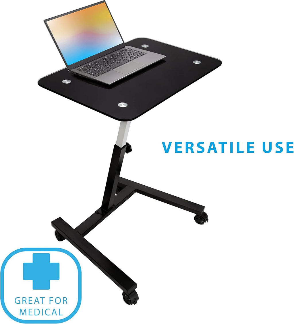 Black Height Adjustable Mobile Laptop Desk Cart T206197