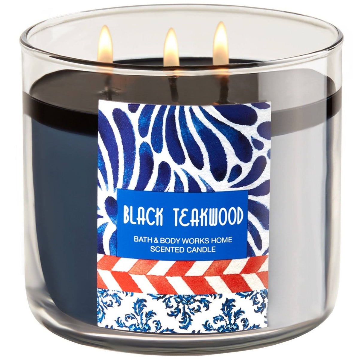Black Teakwood 3-Wick Candle J490428