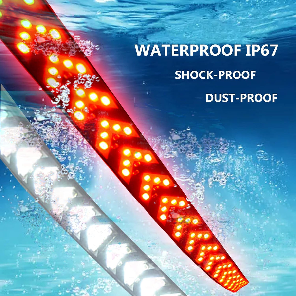 60 LED Red & White Truck Tailgate Light Bar Pack of 2 O35472