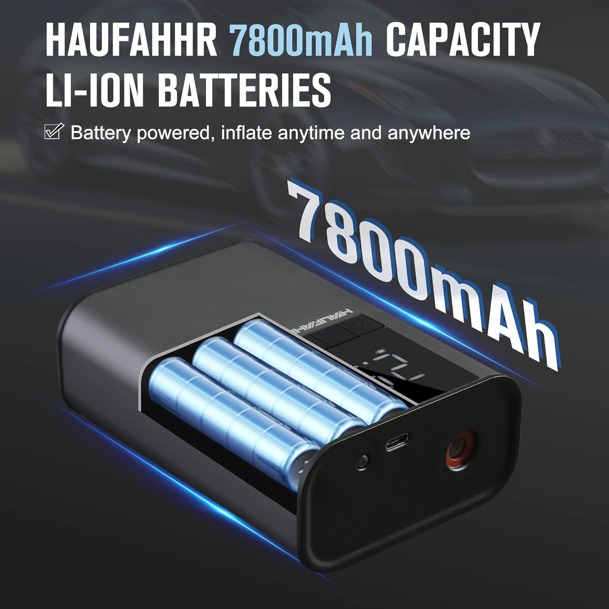 150PSI 7800 mAh Portable Air Compressor with LED Light G3003