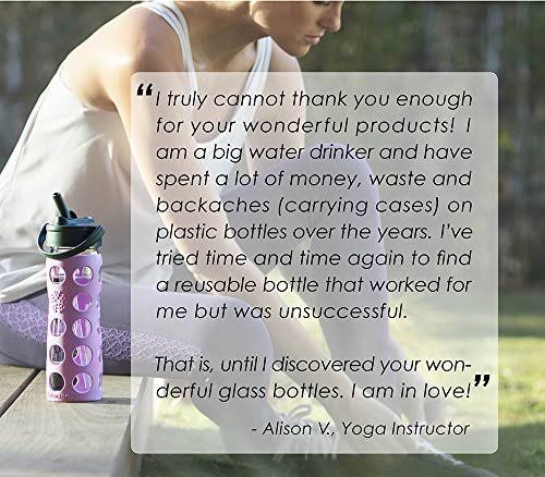 16-Ounce BPA-Free Glass Water Bottle with Silicone Sleeve U361