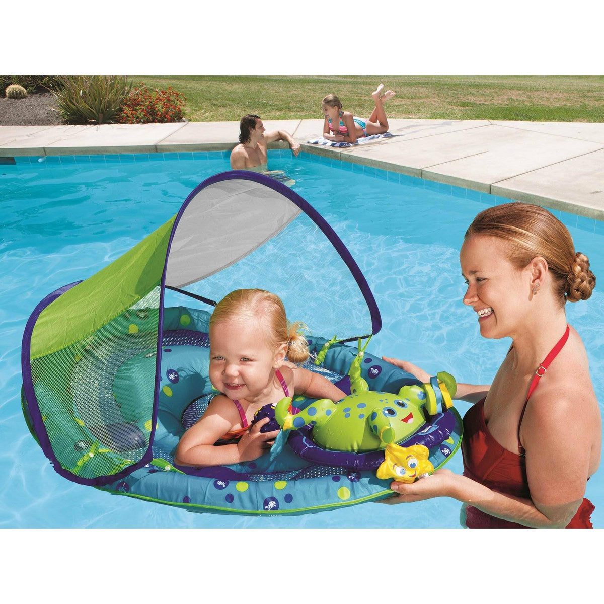 Baby Spring Float Pool Raft with Sun Canopy 2 Pack H136