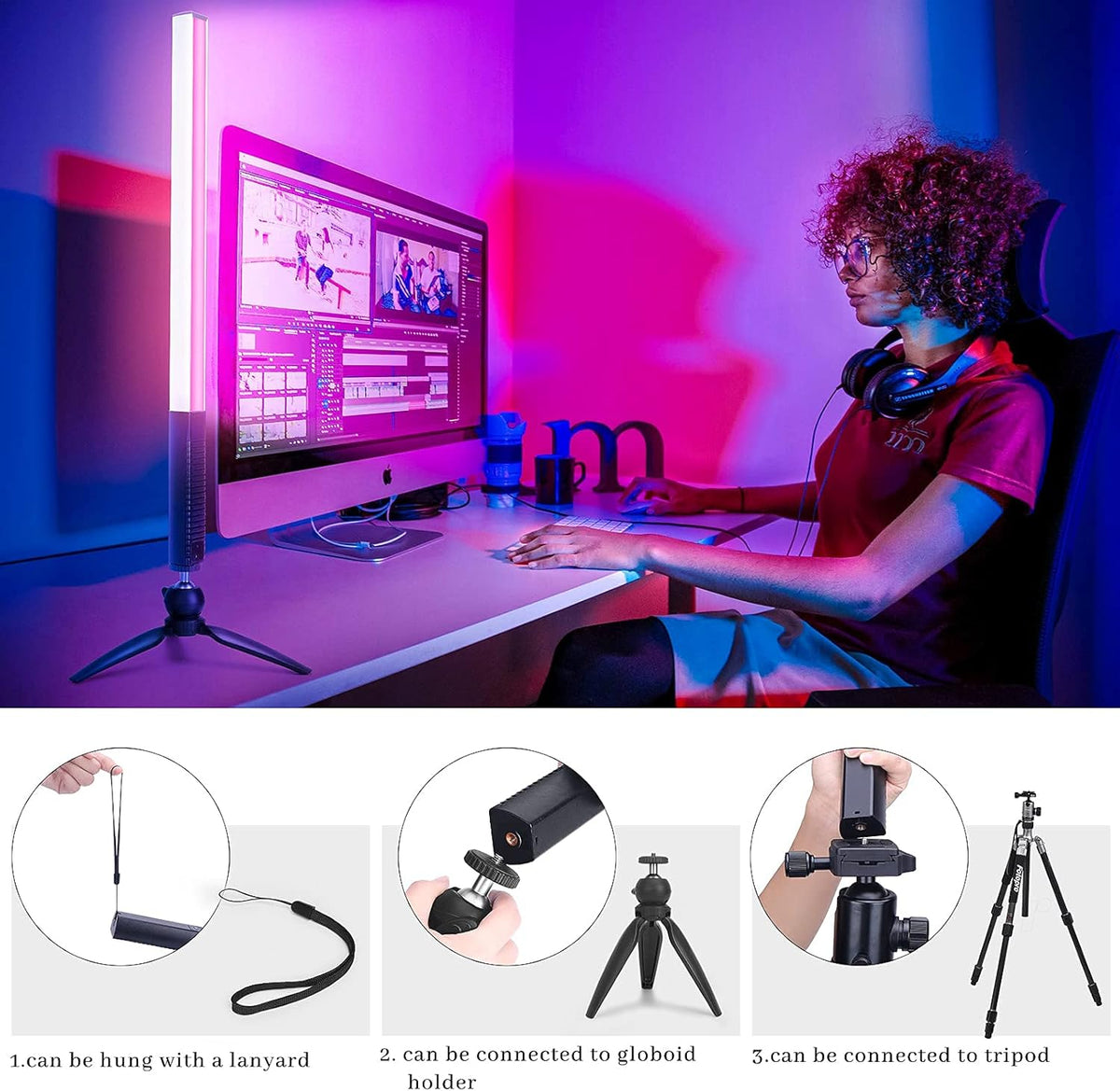 Portable Handheld LED Video Light 1000 Lumens USB Rechargeable T469