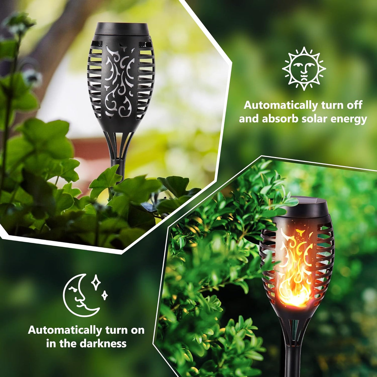 12 Pack Waterproof Solar Flame Lights V84962