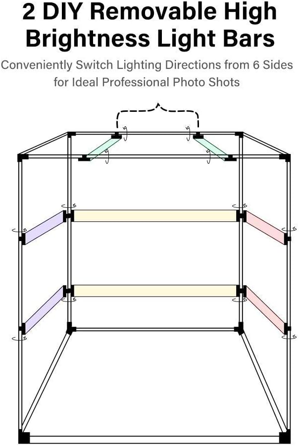 Portable Foldable 24 x 24 Inch Photo Studio Light Box Kit with LED Lights and 6 Color Backdrops O7535