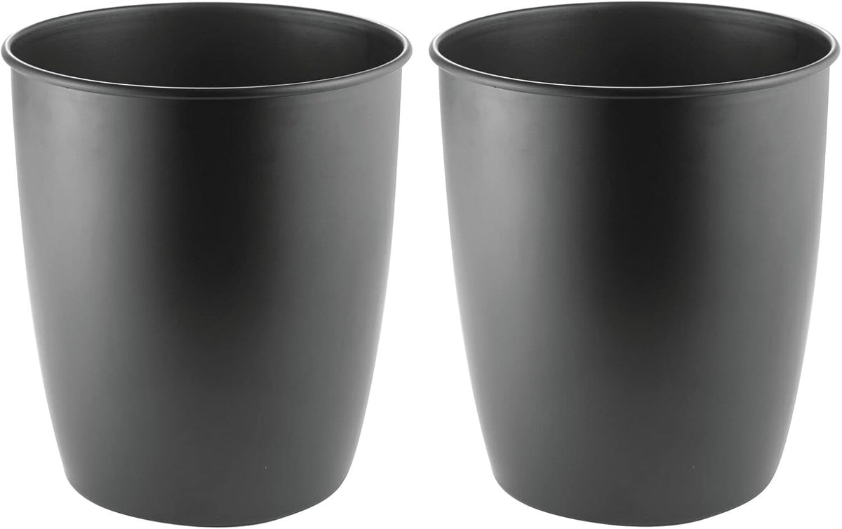 Round Metal Small Trash Can Wastebasket Bin 2 Pack Bronze R655