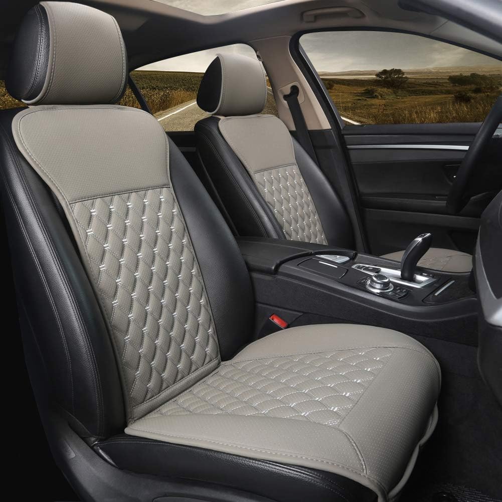 Beige Diamond Pattern Car Seat Covers G63746
