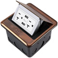 Pop Up Floor Electrical Outlet Stainless Steel Box Kit 20A GFCI Receptacle J728120