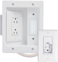 White Recessed In Wall TV Power Kit N589833