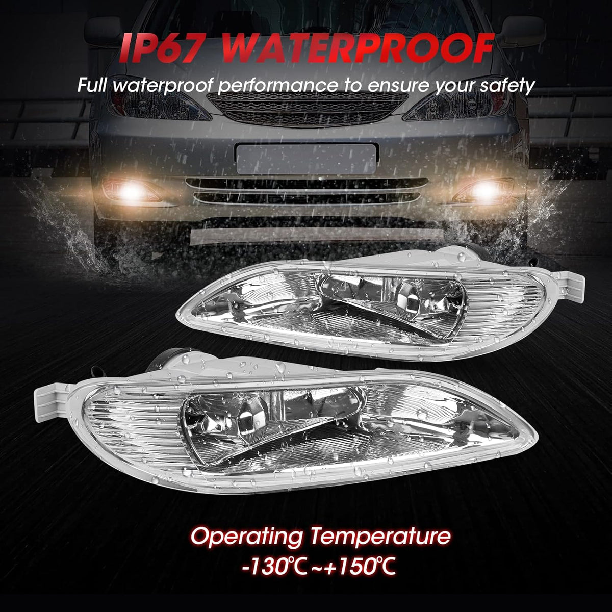 Fog Lights with Halogen Bulbs Switch and Wiring Kit 1 Set H77946