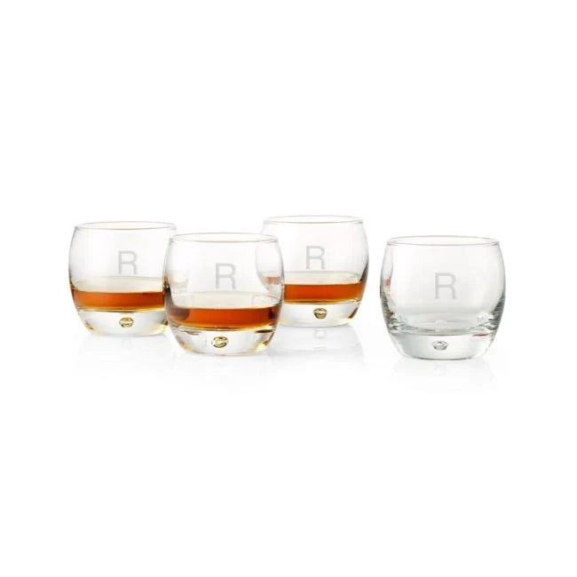 Monogrammed Whiskey Glasses Set of 4 P886