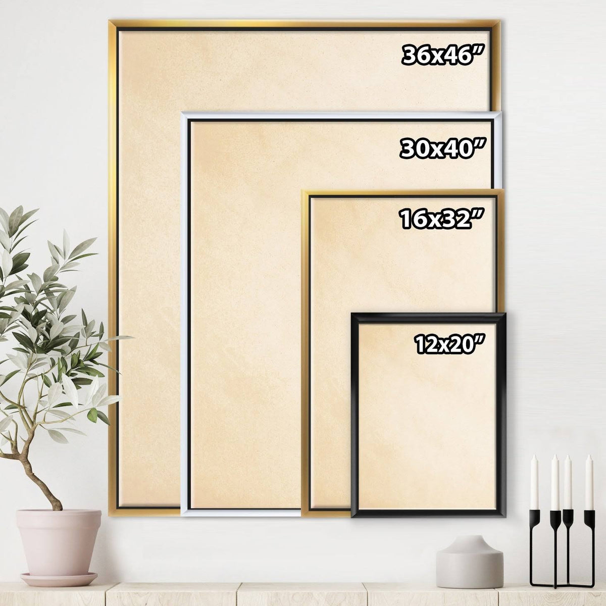 Abstract Blue and Green Framed Canvas 16 in. Wide x 32 in. High S773