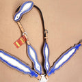 Leather Horse One Ear Headstall Breast Collar Blue Y7720