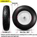 4.80/4.00-8 Solid Flat-Free Wheelbarrow Tire On Wheel L1558