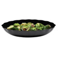 Black Oval Serving Bowl with Scalloped Edges 3 Qt. S14823