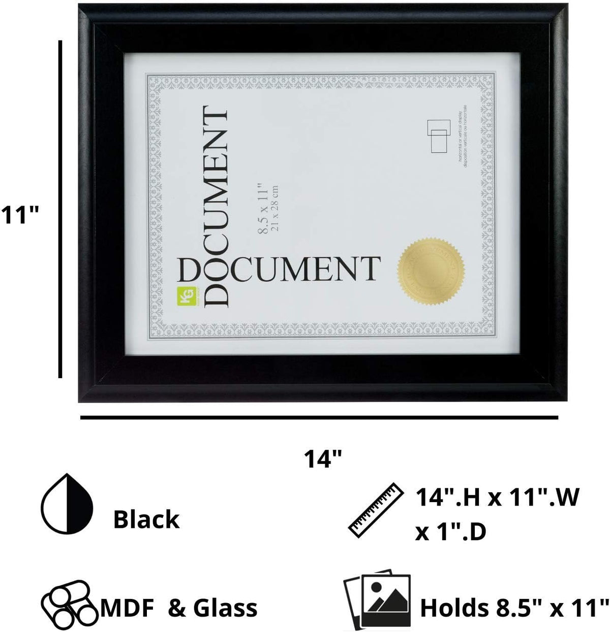 Black Wood Document Frames Set of 12 F9947