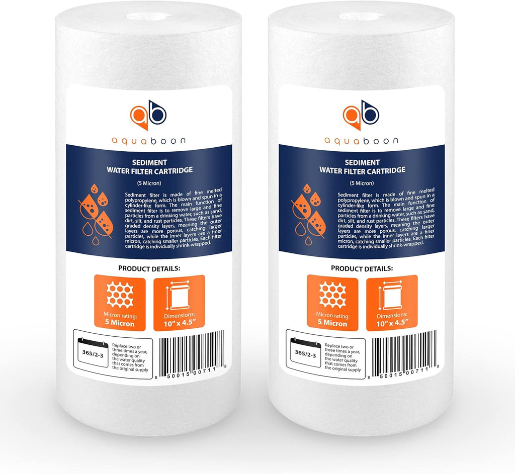 5 Micron 10 Sediment Water Filter Replacement Cartridge Pack of 2 U8083