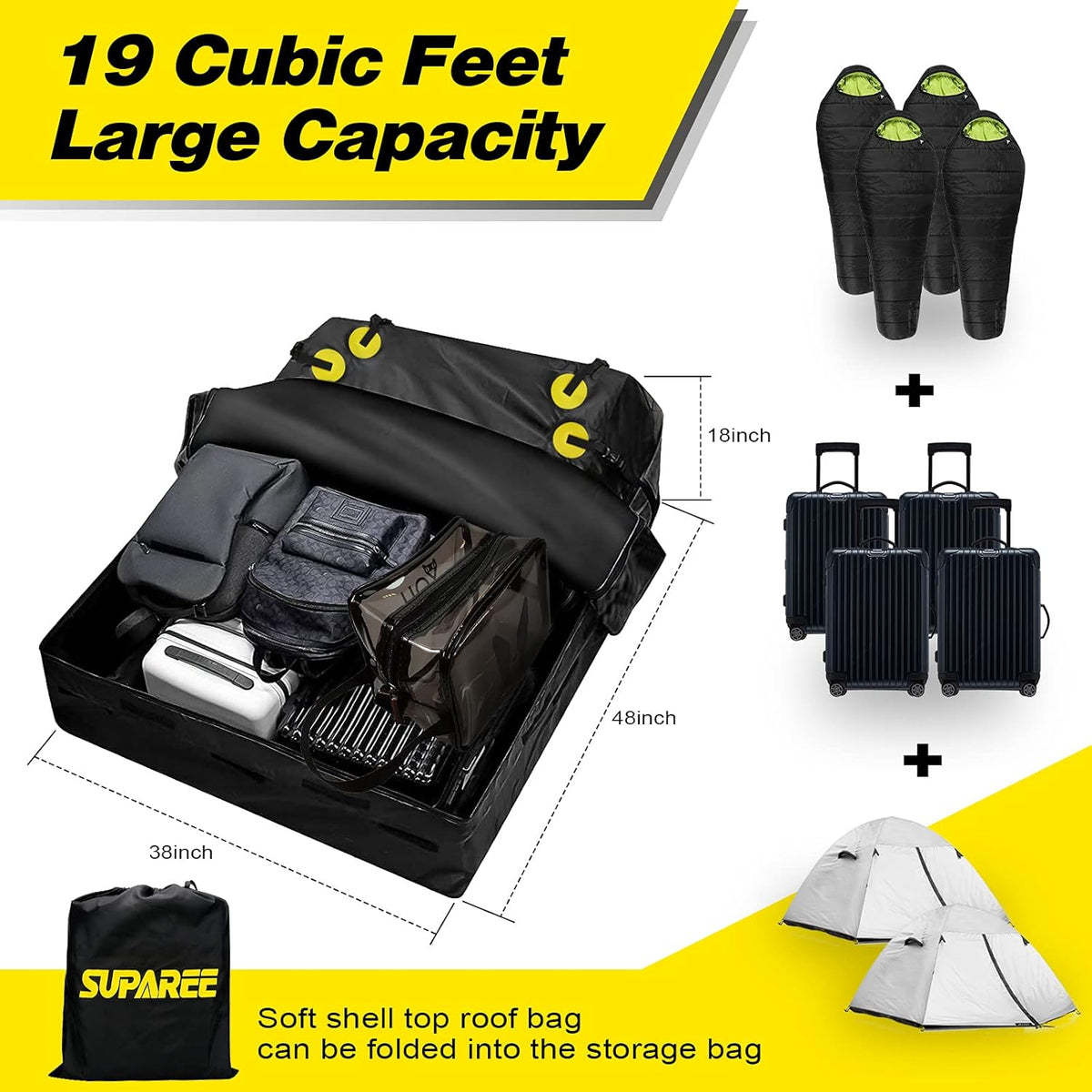 19 Cubic Feet Waterproof Rooftop Cargo Carrier C572012