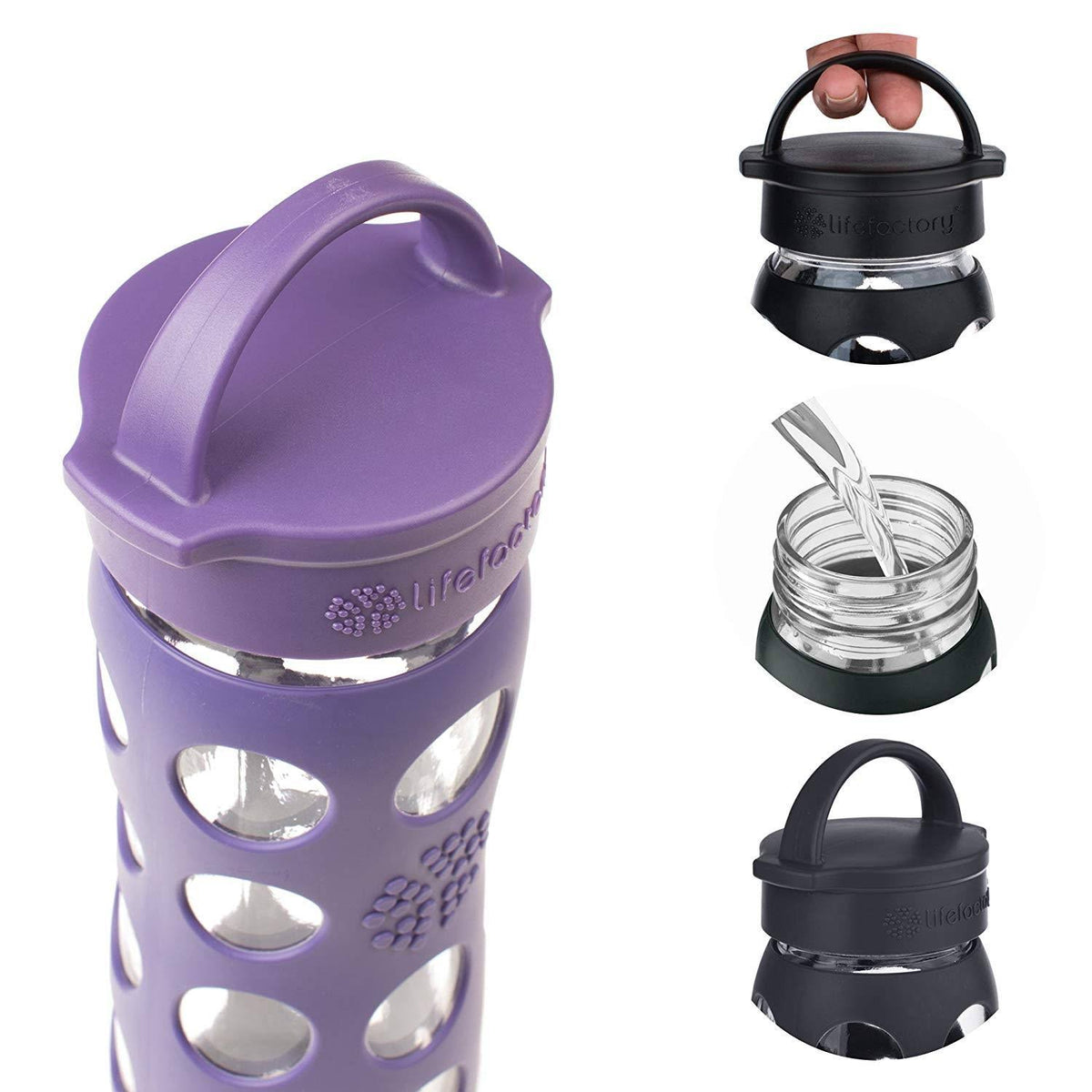 16-Ounce BPA-Free Glass Water Bottle with Silicone Sleeve U361