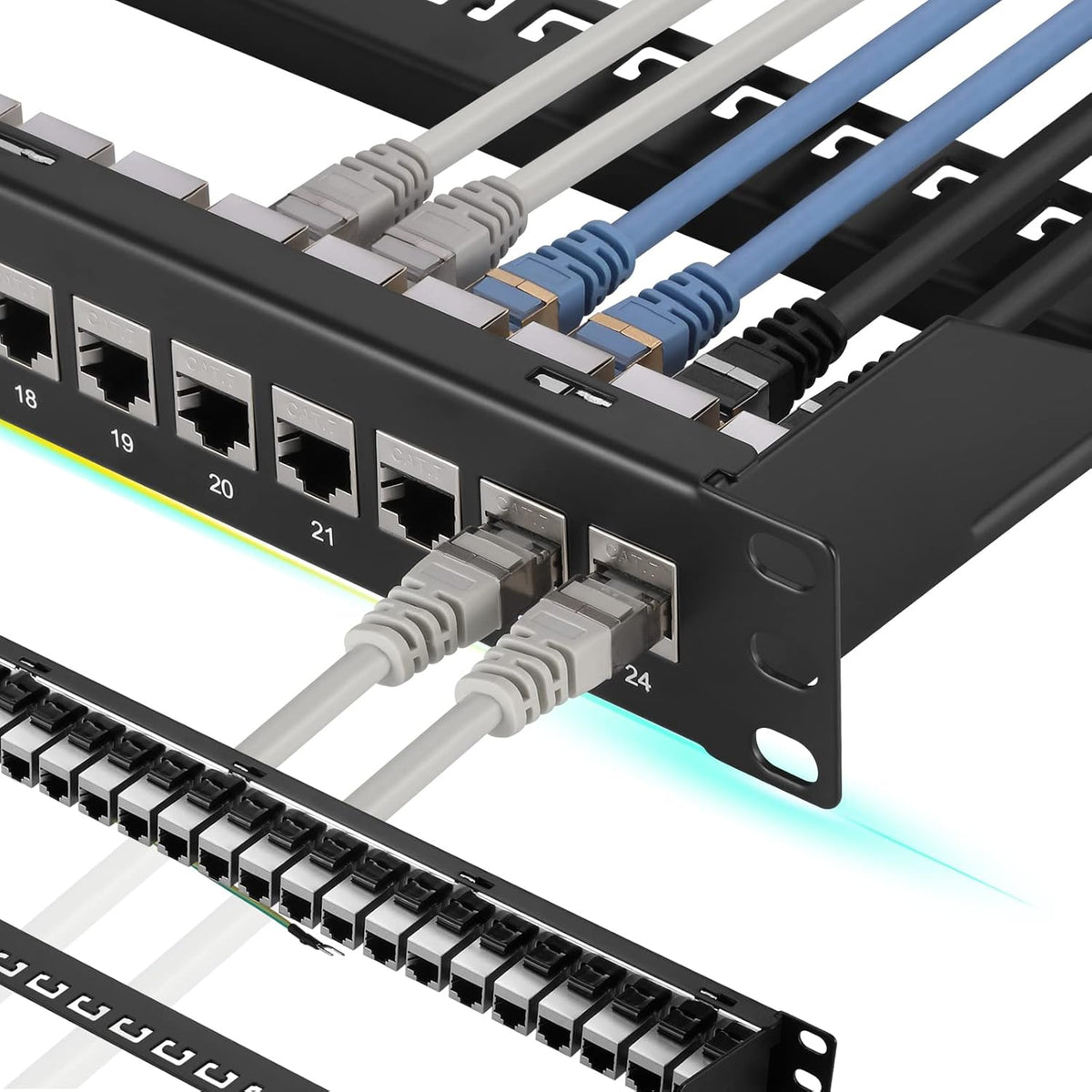 24 Port Cat7 Shielded 1U Network Patch Panel M7732