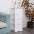 White 4 Drawer Wooden Bathroom Storage Cabinet Q438