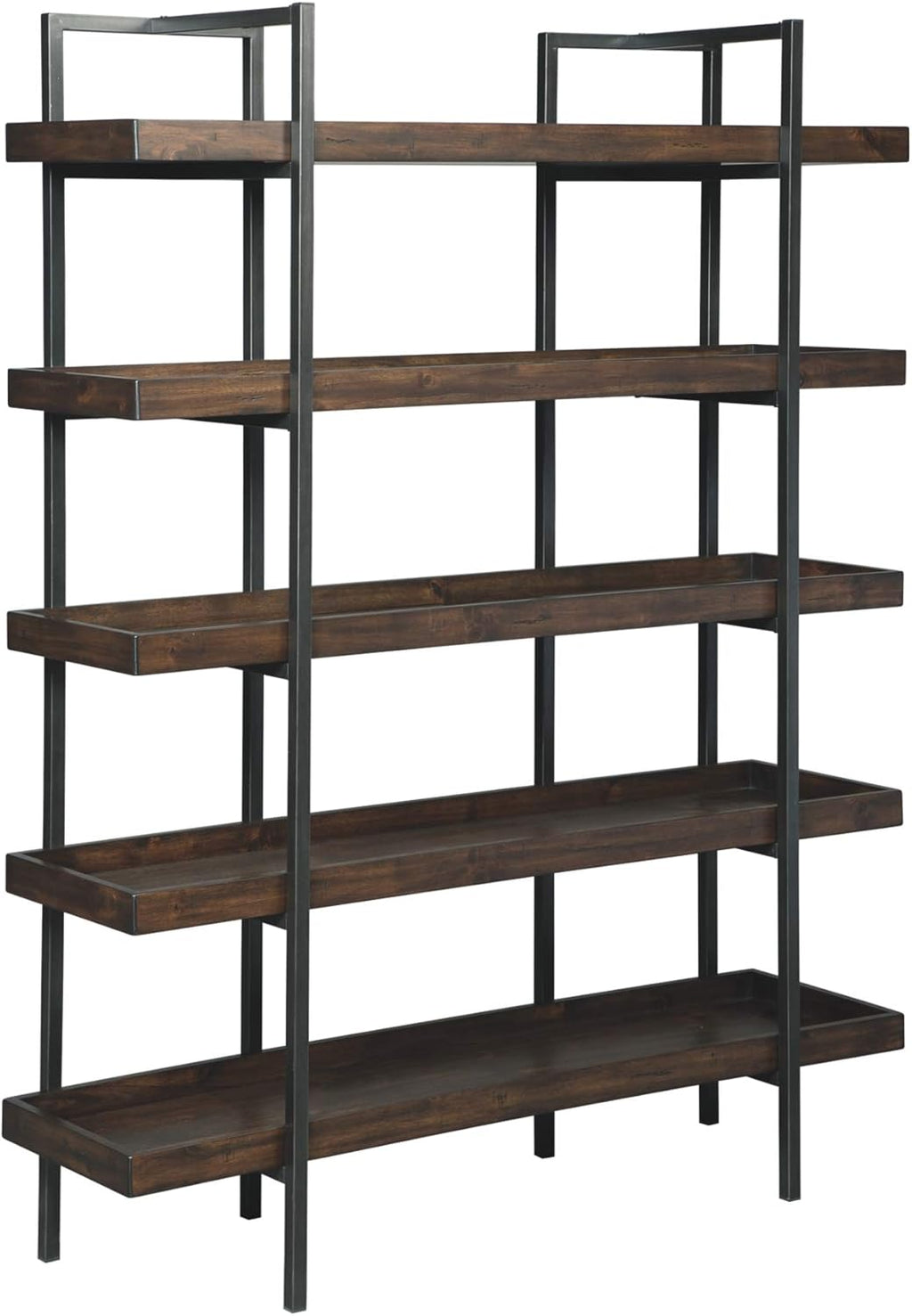 Brown and Black 5 Shelf Bookcase D320736