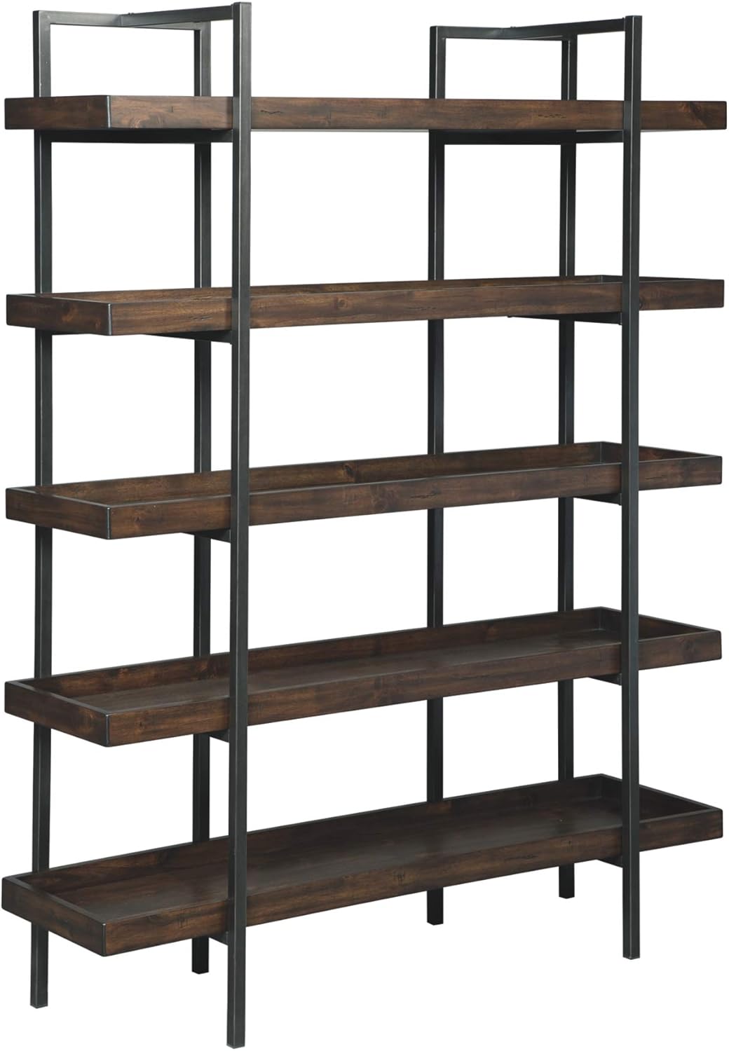 Brown and Black 5 Shelf Bookcase D320736