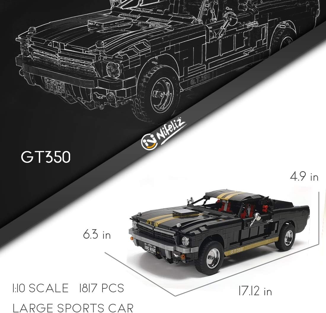 1965s GT350 Race Car Building Set (1,817 Pieces) D2899