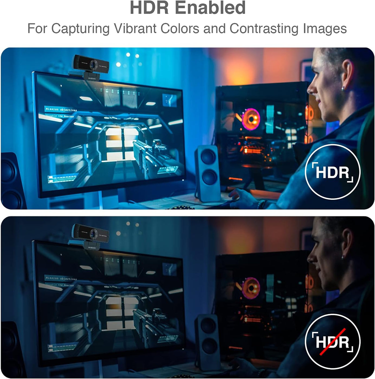 2K QHD AutoFocus Webcam with HDR Dual Noise Cancelling Microphones E2427