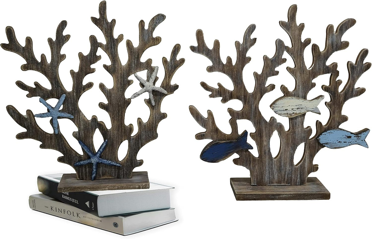 Coral Decor Beach Decor Centerpiece Set of 2 Pack F92090