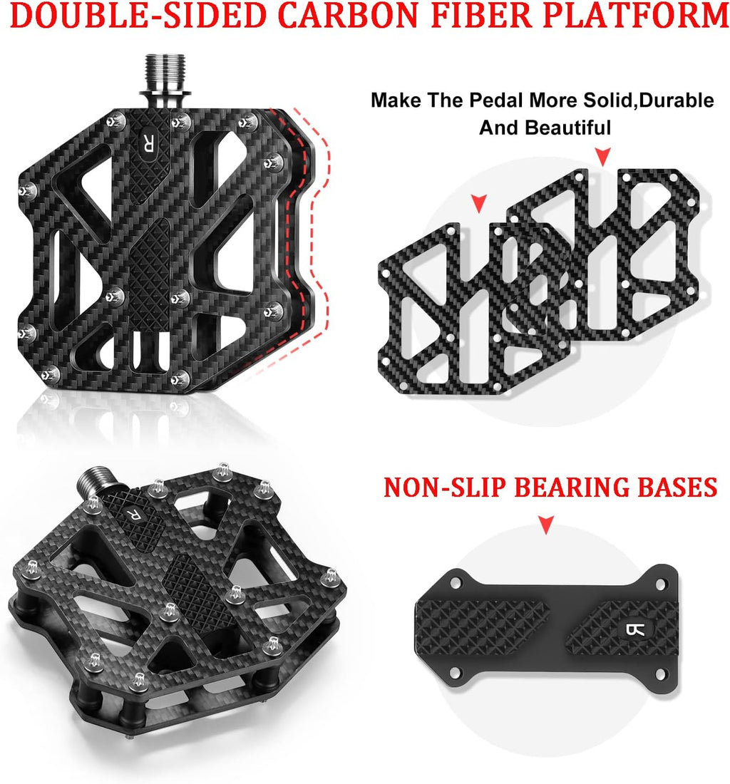 Carbon Fiber 3 Sealed Bearing Mountain Bike Pedals O6792