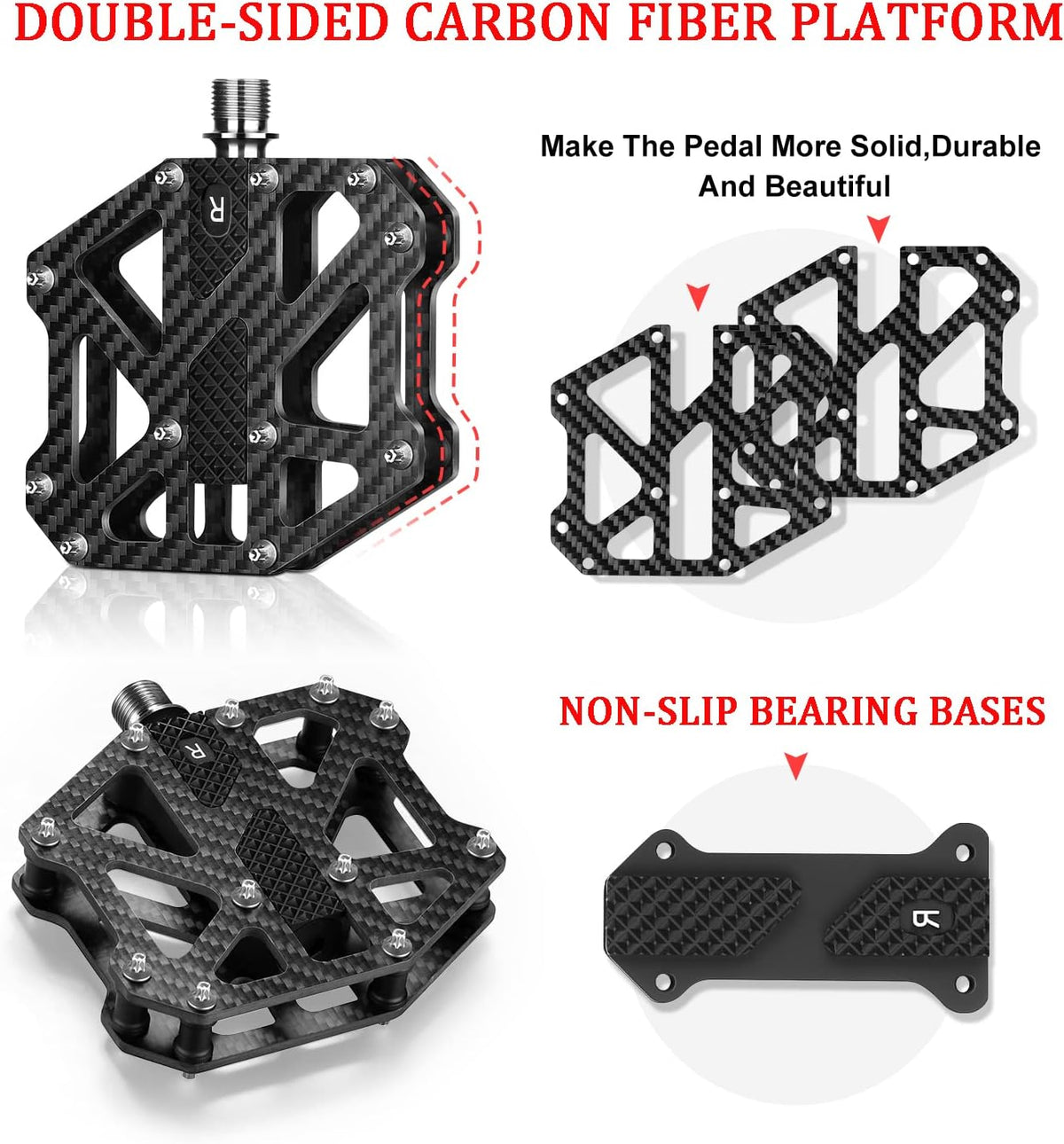 Carbon Fiber 3 Sealed Bearing Mountain Bike Pedals O6792