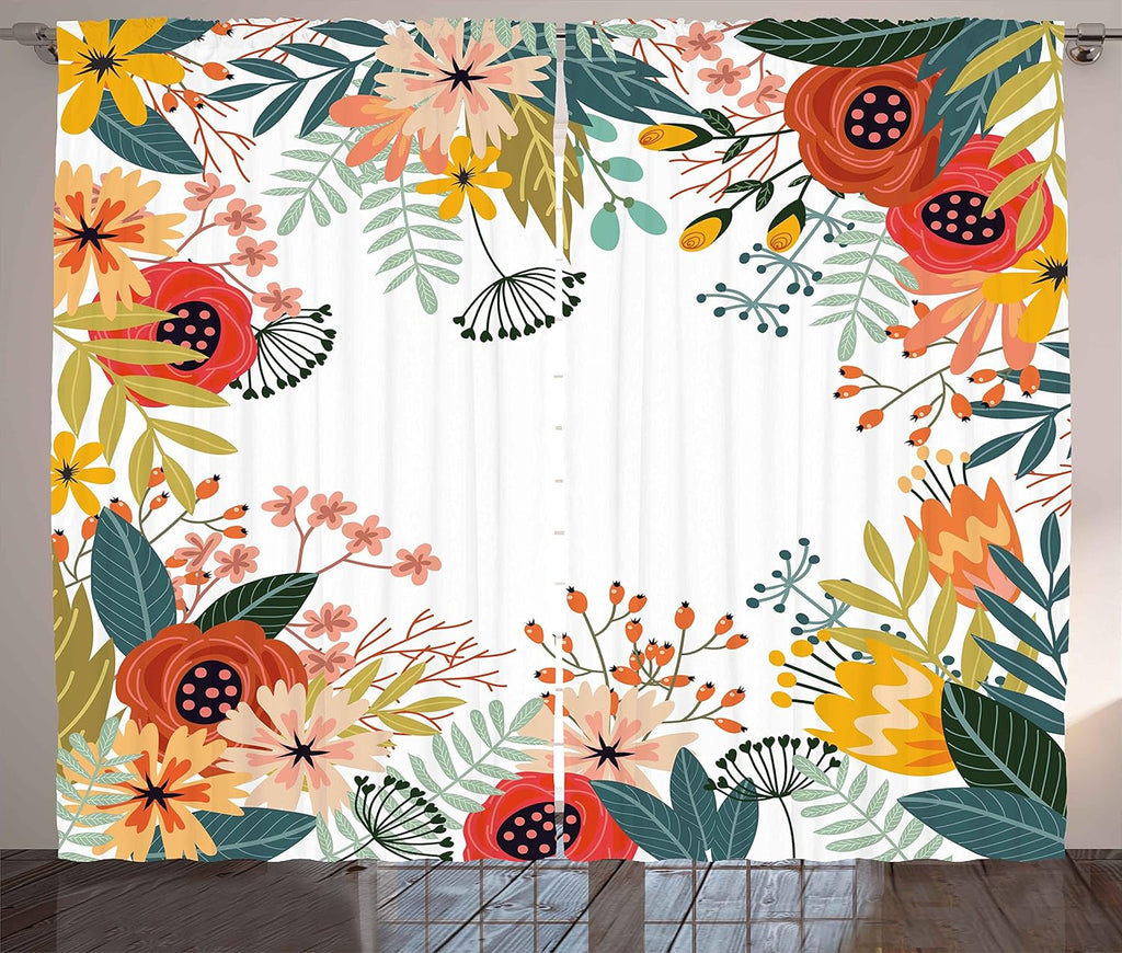 Dimgray Salmon 2 Panel Curtains A273033