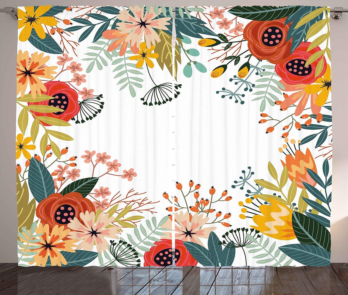 Dimgray Salmon 2 Panel Curtains A273033