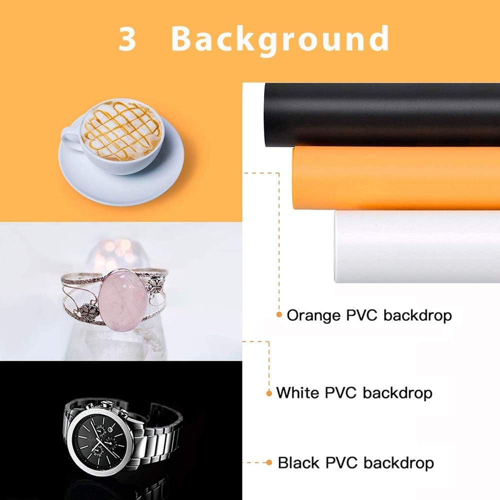 Portable Foldable 24 x 24 Inch Photo Studio Light Box Kit with LED Lights and 6 Color Backdrops O7535