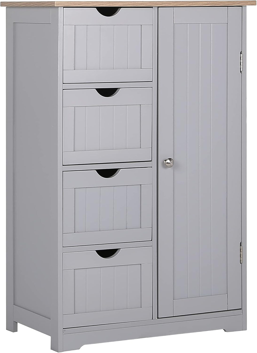 4 Drawer 1 Cupboard Grey Wooden Bathroom Cabinet I461516