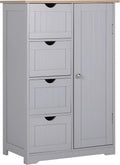 4 Drawer 1 Cupboard Grey Wooden Bathroom Cabinet I461516
