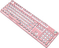Pink Mechanical Gaming Keyboard White LED Backlit Blue Switch Wired USB V232