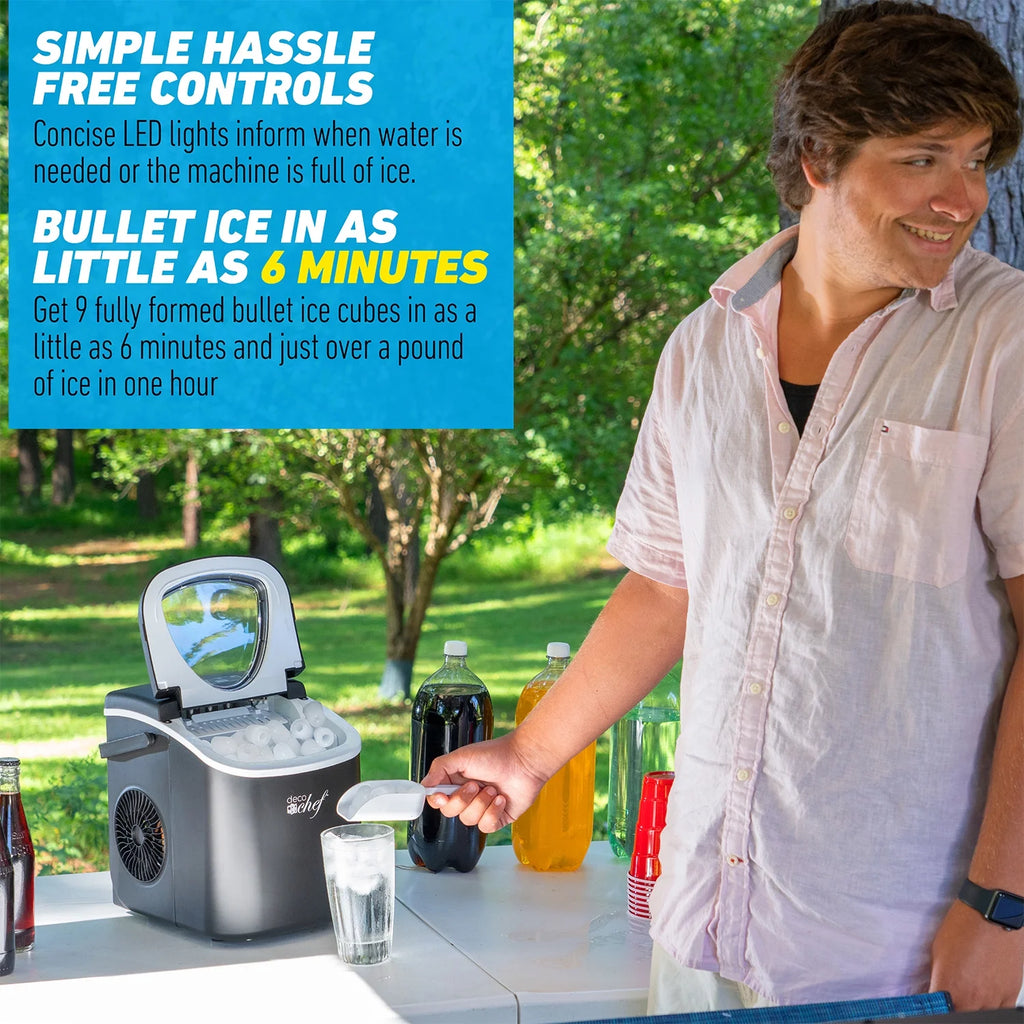 Compact Countertop Ice Maker, 26LBs in 24HRs, Black W1174