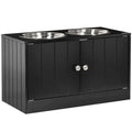 Large Elevated Dog Bowls with Storage Cabinet V52763