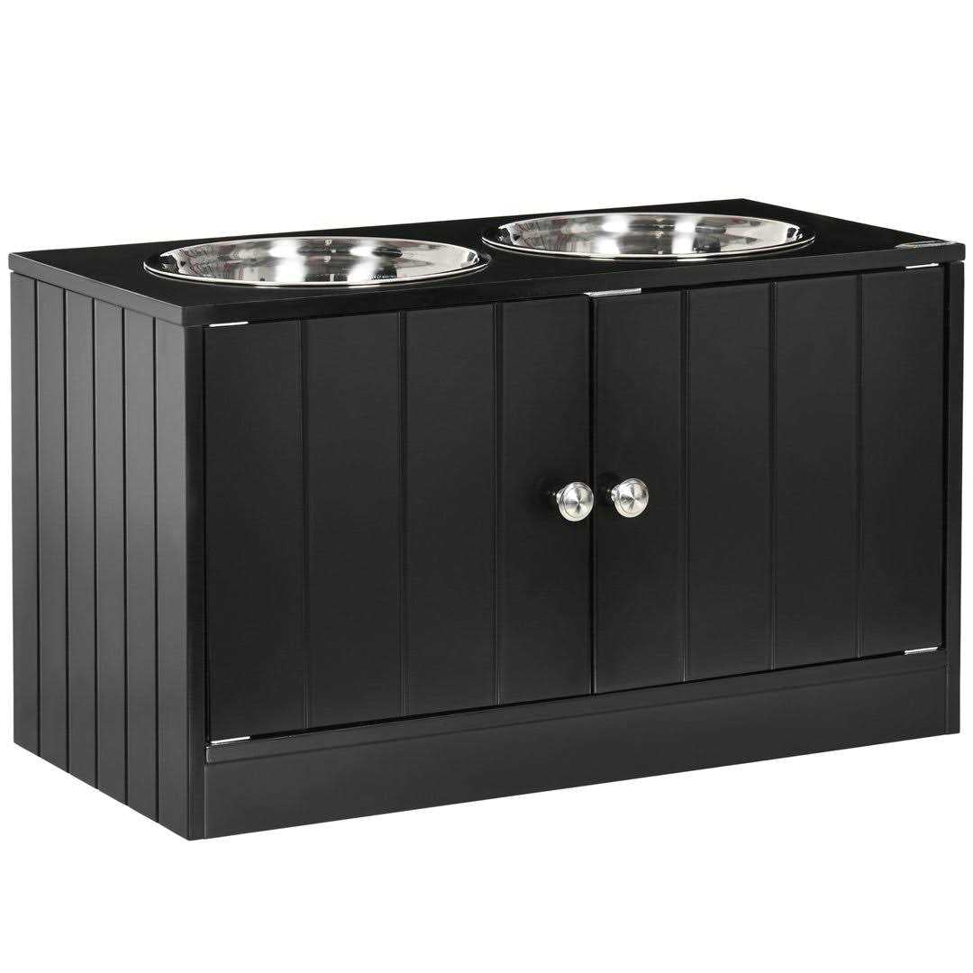 Large Elevated Dog Bowls with Storage Cabinet V52763