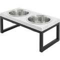 Marble Print Stainless Steel Elevated Dog Bowl H837