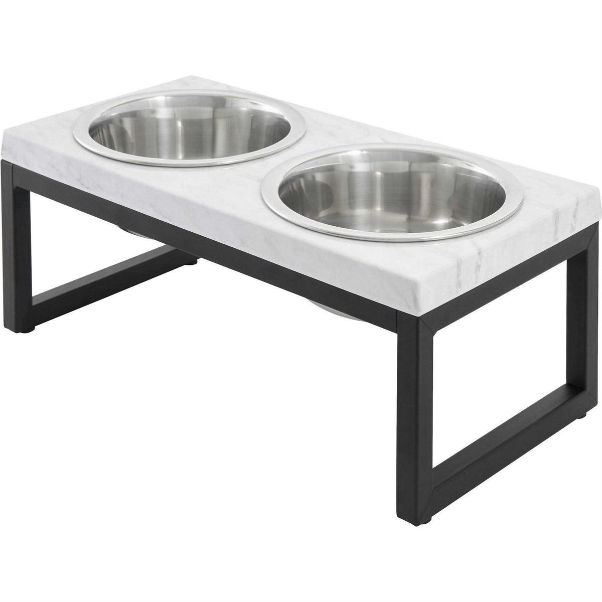 Marble Print Stainless Steel Elevated Dog Bowl H837