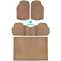 Black Beige Gray Rubber Car Floor Mats with Trunk Cargo Mat, 4 Pieces X1267