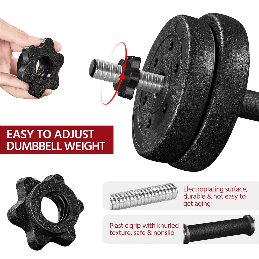 66 Lb. Adjustable Dumbbell Set Black Y506186